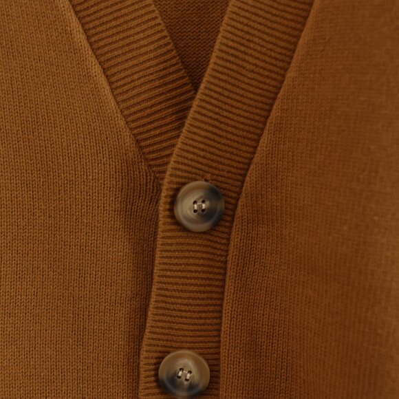 Men's 100% Coton Caramel Rust Cardigan Forever 21 Size Large Oversized Classic - Picture 2 of 5